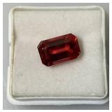 AGSL Labs Natural Sapphire 5.80 CT. Red Orange Excellent Emerald Cut (With Card)