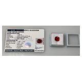 AGSL Labs Natural Sapphire 5.65 CT. Red Orange Excellent Chusion Cut (With Card)
