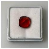 AGSL Labs Natural Sapphire 5.65 CT. Red Orange Excellent Chusion Cut (With Card)