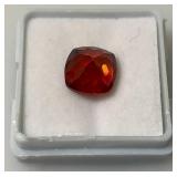 AGSL Labs Natural Sapphire 5.65 CT. Red Orange Excellent Chusion Cut (With Card)