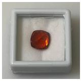AGSL Labs Natural Sapphire 5.65 CT. Red Orange Excellent Chusion Cut (With Card)