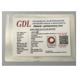 GDL Labs Natural Padparadscha Sapphire Gemstone Round 1.35 Ct. (With Card)