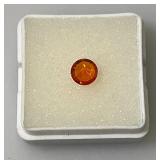 GDL Labs Natural Padparadscha Sapphire Gemstone Round 1.35 Ct. (With Card)