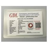 GDL Labs Natural Padparadscha Sapphire Gemstone Round .75 Ct. (With Card)