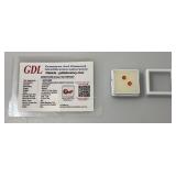 GDL Labs Natural Padparadscha Sapphire Gemstone Round .90 Ct. =/- For Two Pieces (With Card)