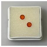 GDL Labs Natural Padparadscha Sapphire Gemstone Round .90 Ct. =/- For Two Pieces (With Card)