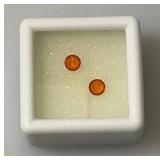 GDL Labs Natural Padparadscha Sapphire Gemstone Round .90 Ct. =/- For Two Pieces (With Card)