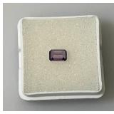 GDL Labs Natural Amethyst Gemstone Emerald Cut  1.00 Ct. (With Card)