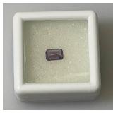 GDL Labs Natural Amethyst Gemstone Emerald Cut  1.00 Ct. (With Card)