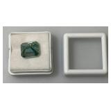 7.85 Ct. Lab Created VVS1 VividBlue Emerald Cut Massonite Gemstone (In Protective Case)