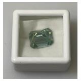 7.85 Ct. Lab Created VVS1 VividBlue Emerald Cut Massonite Gemstone (In Protective Case)