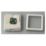 7.50 Ct. Lab Created VVS1 Vivid Blue Radiant Cut Massonite Gemstone (In Protective Case)