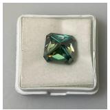 7.50 Ct. Lab Created VVS1 Vivid Blue Radiant Cut Massonite Gemstone (In Protective Case)