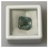 7.50 Ct. Lab Created VVS1 Vivid Blue Radiant Cut Massonite Gemstone (In Protective Case)