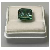 6.55 Ct. Lab Created VVS1 Vivid Blue Radiant Cut Massonite Gemstone (In Protective Case)