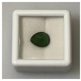 2.50 Ct.  Lab Created Pear Cut Emerald Green Gemstone (In Protective Case)