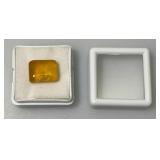 7.50 Ct. Yellow Rectangular Shape Unknown Stone (In Protective Case)
