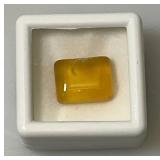 7.50 Ct. Yellow Rectangular Shape Unknown Stone (In Protective Case)