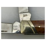 Vintage Rough Ryder Double Bladed Pocket Knife With Red Bone handle