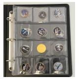 Album Of Collectible Enameled Kennedy Half Dollars The American Space Coin Collection In Album Uncirculated