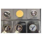 Album Of Collectible Enameled Kennedy Half Dollars The American Space Coin Collection In Album Uncirculated