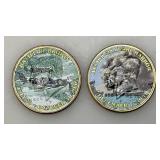 Collectible Enameled Kennedy Half Dollars War Related  Uncirculated