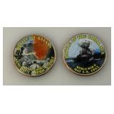 Collectible Enameled Kennedy Half Dollars War Related  Uncirculated