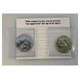 Collectible Enameled Kennedy Half Dollars War Related  Uncirculated