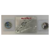 Collectible Enameled Kennedy Half Dollars War Related  Uncirculated