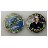 Collectible Enameled Kennedy Half Dollars War Related  Uncirculated
