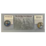 Collectible Enameled Kennedy Half Dollars Civil War Related  Uncirculated