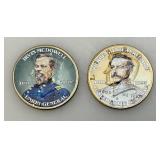 Collectible Enameled Kennedy Half Dollars Civil War Related  Uncirculated