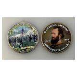 Collectible Enameled Kennedy Half Dollars Civil War Related  Uncirculated