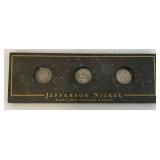 Misc. Silver Coins Including Barber Dimes And Jefferson Nickels Both In Protective Holder