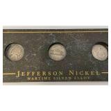 Misc. Silver Coins Including Barber Dimes And Jefferson Nickels Both In Protective Holder