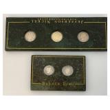 Misc. Silver Coins Including Barber Quarter And Jefferson Nickels Both In Protective Holder