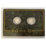 Misc. Silver Coins Including Barber Quarter And Jefferson Nickels Both In Protective Holder