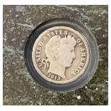 Misc. Silver Coins Including Barber Quarter And Jefferson Nickels Both In Protective Holder