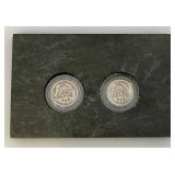 Misc. Silver Coins Including Barber Quarter And Jefferson Nickels Both In Protective Holder