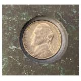 Misc. Silver Coins Including Barber Quarter And Jefferson Nickels Both In Protective Holder