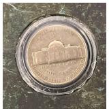 Misc. Silver Coins Including Barber Quarter And Jefferson Nickels Both In Protective Holder