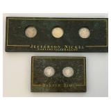 Misc. Silver Coins Including Barber Quarter And Jefferson Nickels Both In Protective Holder