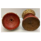 EST. $175.00 - $600.00 Burmese Guilded Offering Vessel From Berma (Repaired) 22"