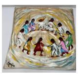 RARE Vintage Ted De Grazia "Los Ninos" Silk Scarf By Echo 26 1/2" x 26 1/2"