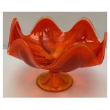 Mid Century Amberina Dish By Viking Glass