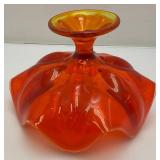 Mid Century Amberina Dish By Viking Glass