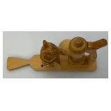 Vintage Hand Carved Wooden German Bear Toy