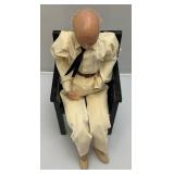 Vintage Hand Crafted Wax Grandma And Grandpa Figurines 14"