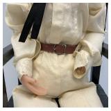 Vintage Hand Crafted Wax Grandma And Grandpa Figurines 14"