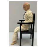 Vintage Hand Crafted Wax Grandma And Grandpa Figurines 14"